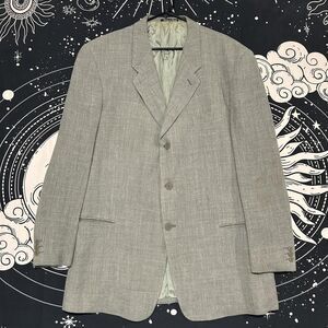 Barneys New York Blazer Jacket Mens 44 Beige Wool Notch Lapel Formal Business